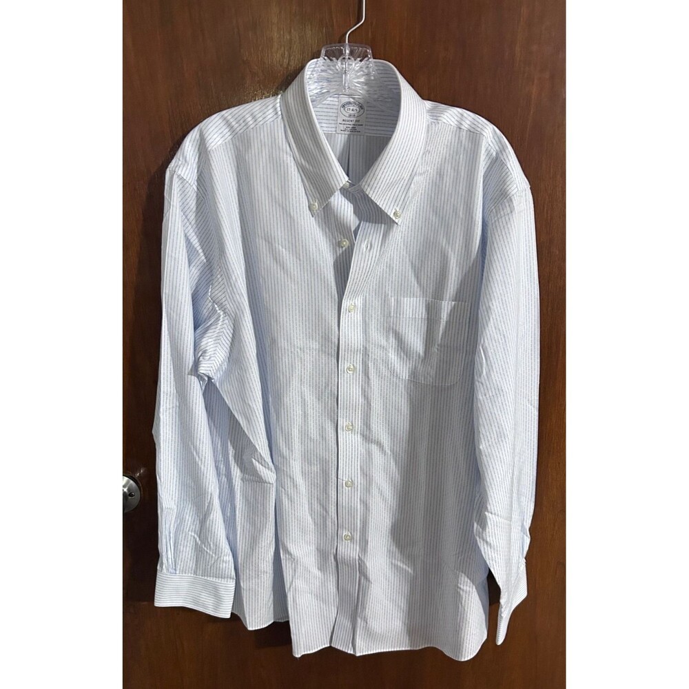 Brooks Brothers Men's sz 17 4/5 Regent Fit Non Iron 100% Cotton